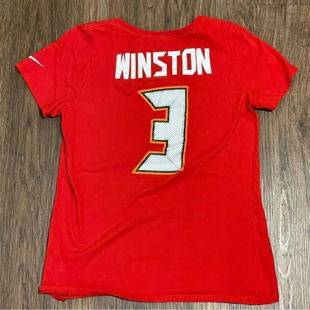 Nike Tampa Bay Buccaneers Short Sleeve T-shirt #3 Winston Red White Size Large